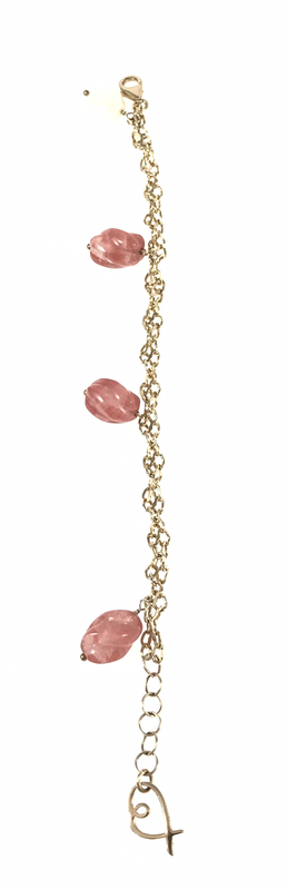 BRACCIALE BRONZATO CON PERLA E QUARZI BRACCIALE BRONZATO CON PERLA E QUARZI