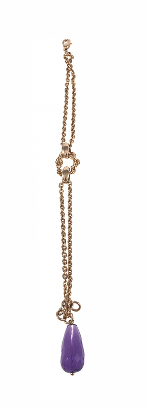 BRACCIALE IN BROZO ROSÈ CON AMETISTA PENDENTE BRACCIALE IN BROZO ROSÈ CON AMETISTA PENDENTE