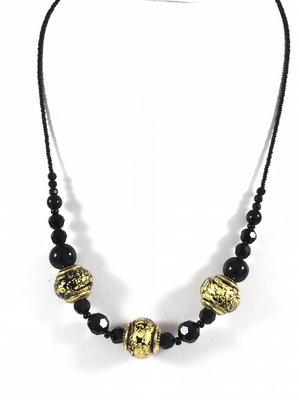 GIROCOLLO IN VETRO DI MURANO SU LACCIO NYLON NERO. Ref. 74007 GIROCOLLO IN VETRO DI MURANO SU LACCIO NYLON NERO. Ref. 74007