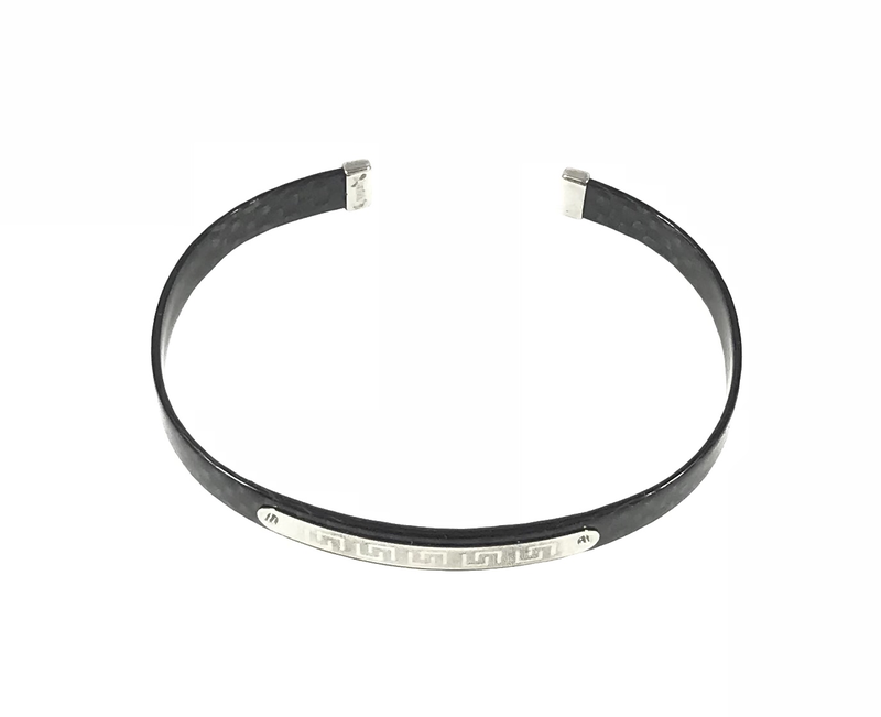 BRACCIALE IN CARBONIO NERO E ACCIAIO BRACCIALE IN CARBONIO NERO E ACCIAIO
