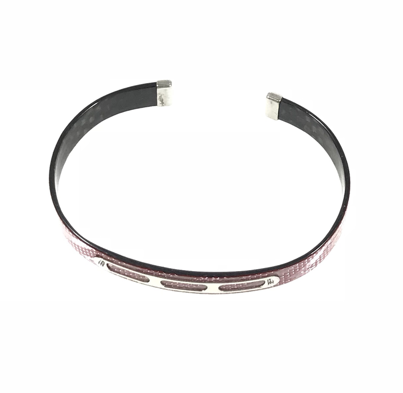 BRACCIALE IN CARBONIO BORDEAUX E ACCIAIO BRACCIALE IN CARBONIO BORDEAUX E ACCIAIO