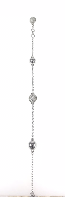 BRACCIALE CON SFERE IN ACCIAIO E ZIRCONI BRACCIALE CON SFERE IN ACCIAIO E ZIRCONI