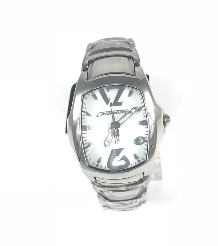OROLOGIO SOLO TEMPO BRACCIALATO CON DATARIO, QUADRANTE BIANCO E VETRO A PRISMA OROLOGIO SOLO TEMPO BRACCIALATO CON DATARIO, QUADRANTE BIANCO E VETRO A PRISMA