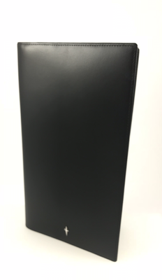 RACCOGLITORE BIGLIETTI DA VISITA IN PELLE NERA cm 14x25 RACCOGLITORE BIGLIETTI DA VISITA IN PELLE NERA cm 14x25