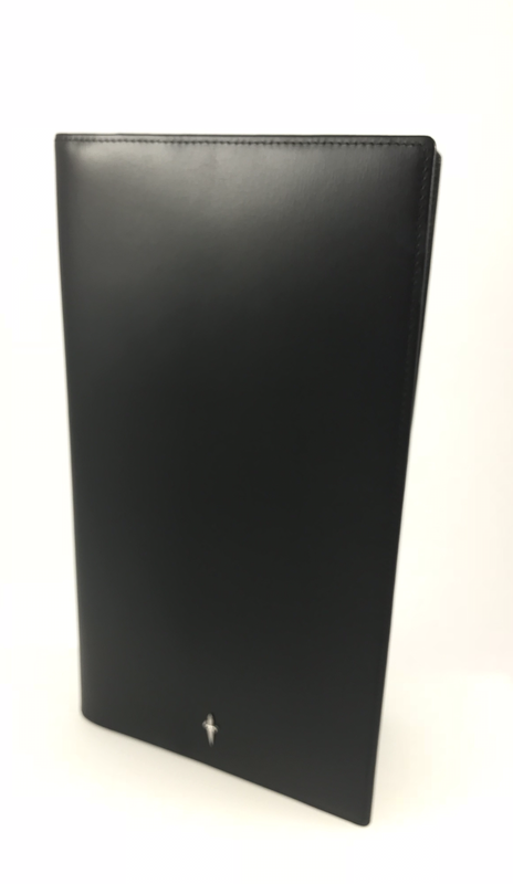 RACCOGLITORE BIGLIETTI DA VISITA IN PELLE NERA cm 14x25 RACCOGLITORE BIGLIETTI DA VISITA IN PELLE NERA cm 14x25
