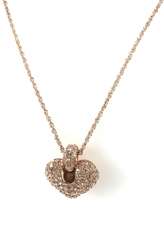 GIROCOLLO CON CUORE E PAVÈ DI SWAROVKI ROSÈ GIROCOLLO CON CUORE E PAVÈ DI SWAROVKI ROSÈ