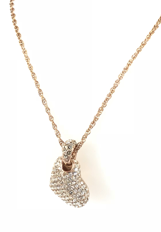 GIROCOLLO CON CUORE ROSÈ E PAVÈ DI SWAROVSKI GIROCOLLO CON CUORE ROSÈ E PAVÈ DI SWAROVSKI