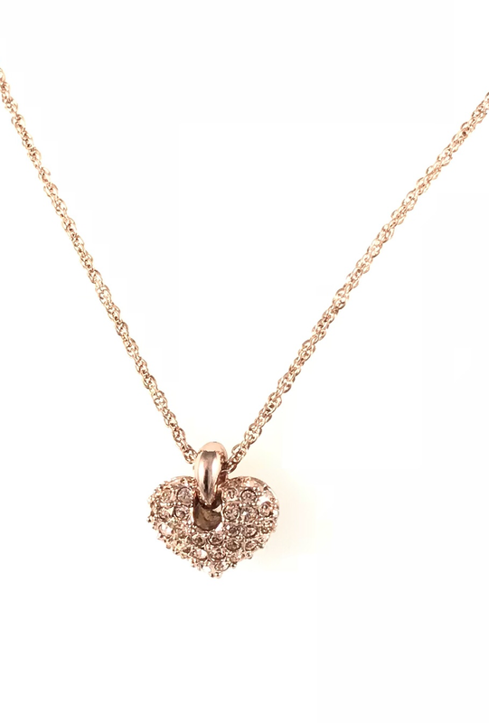 GIROCOLLO CON CUORE A PAVÈ DI SWAROVSKI ROSÈ GIROCOLLO CON CUORE A PAVÈ DI SWAROVSKI ROSÈ