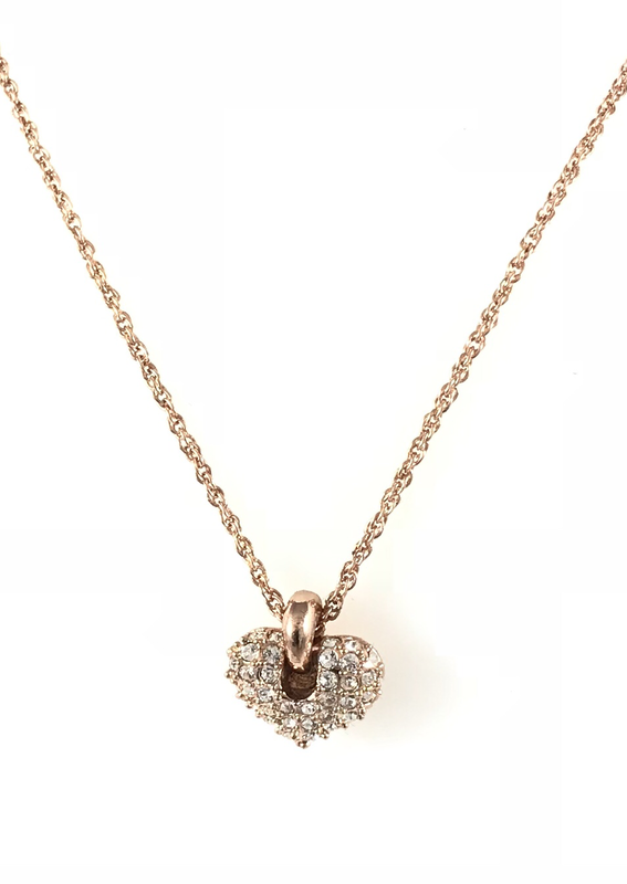 GIROCOLLO CON CUORE ROSÈ E PAVÈ DI SWAROVSKI GIROCOLLO CON CUORE ROSÈ E PAVÈ DI SWAROVSKI
