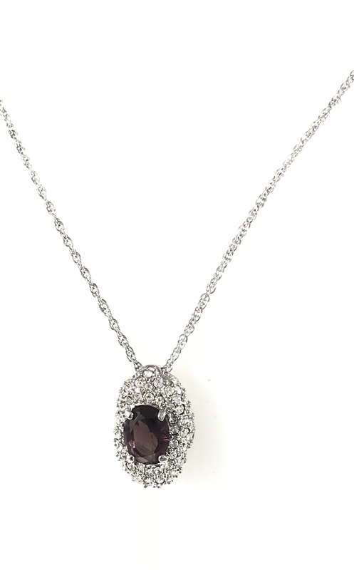 GIROCOLLO CON PENDENTE E PAVÈ DI SWAROVSKI E PIETRA SFACCETTATA VIOLA GIROCOLLO CON PENDENTE E PAVÈ DI SWAROVSKI E PIETRA SFACCETTATA VIOLA