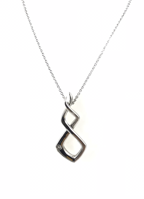 GIROCOLLO IN ACCIAIO CON PENDENTE E INCASTONATO UN DIAMANTE NATURALE GIROCOLLO IN ACCIAIO CON PENDENTE E INCASTONATO UN DIAMANTE NATURALE