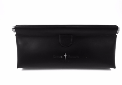 POCHETTE IN PELLE NERA cm 25x8