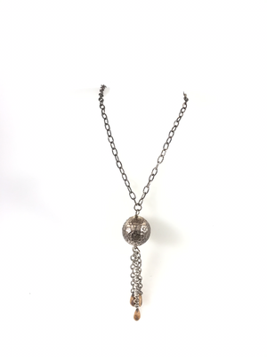 GIROCOLLO IN ARG. “MENEGATTI” CON SFERA E PENDENTI CENTRALI.Ref. 51609