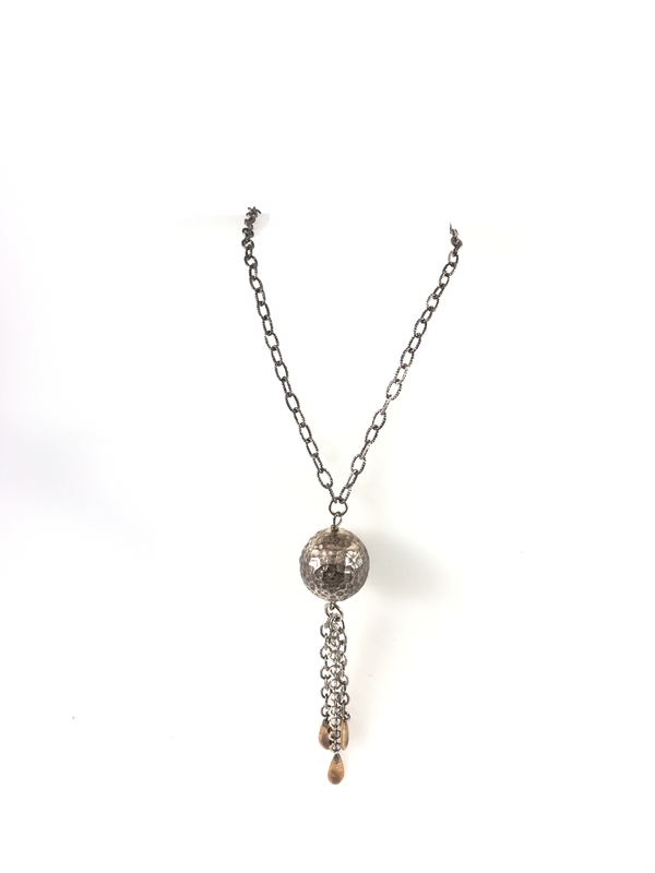 GIROCOLLO IN ARG. “MENEGATTI” CON SFERA E PENDENTI CENTRALI.Ref. 51609