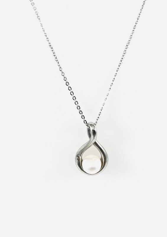 GIROCOLLO IN ACCIAIO E PENDENTE CON PERLA NATURALE E CASTONE IN ORO CN DIAMANTE GIROCOLLO IN ACCIAIO E PENDENTE CON PERLA NATURALE E CASTONE IN ORO CN DIAMANTE