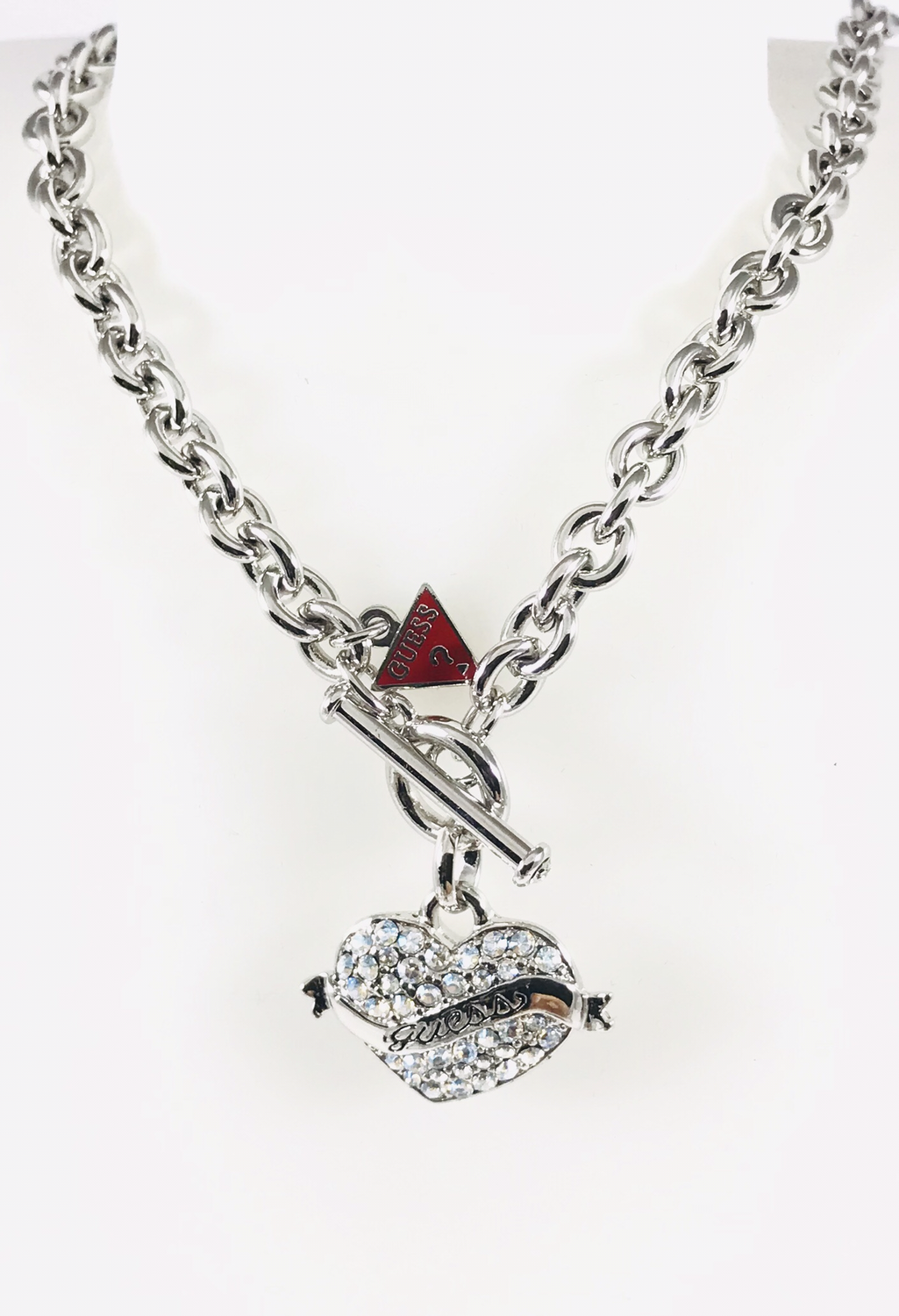 GIROCOLLO CM 45 CON CUORE CENTRALE CON PAVÉ DI ZIRCONI 