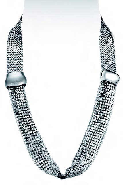 Collana Breil Steel Silk acciaio lucido, doppia fascia
