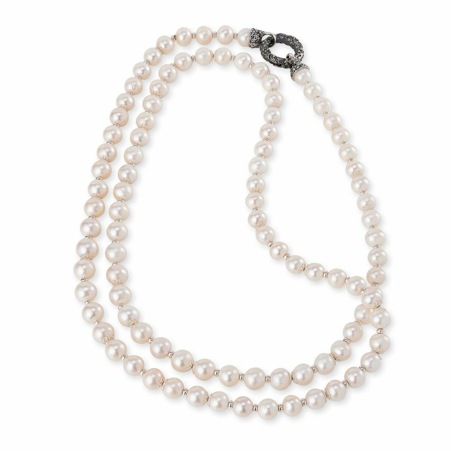 Collana di Perle Chanel con chiusura in Argento Collana di Perle Chanel con chiusura in Argento