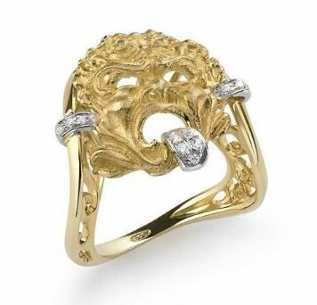 Anello Maschera in Oro e Diamanti