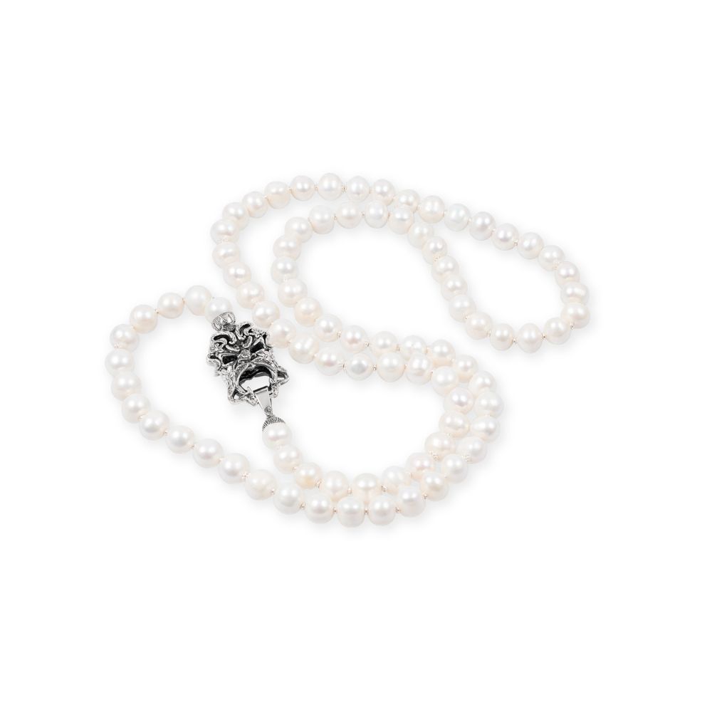 Collana perle con maschera apotropaica