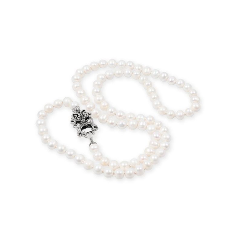 Collana perle con maschera apotropaica Collana perle con maschera apotropaica