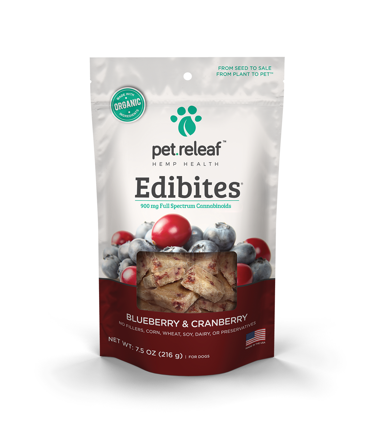 Blueberry & Cranberry CBD Hemp Oil Edibites - Small - Med Dogs 7.5 oz.