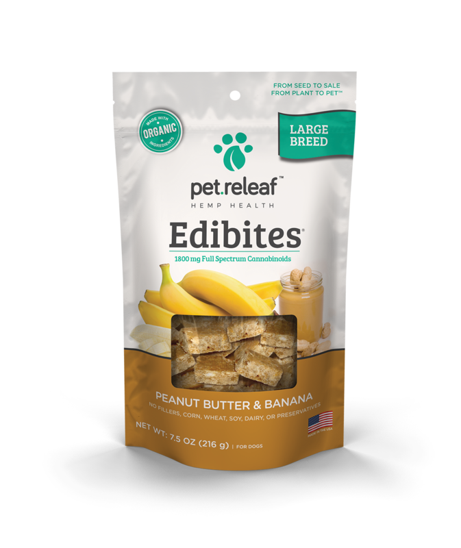 Peanut Butter Banana CBD Hemp Oil Edibites Large Dog 7.5 oz.