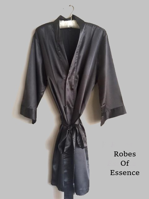 Black Satin Kimono
