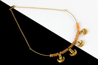 Cadena precolombina aro piedras y dije de cuchillos Cadena precolombina aro piedras y dije de cuchillos