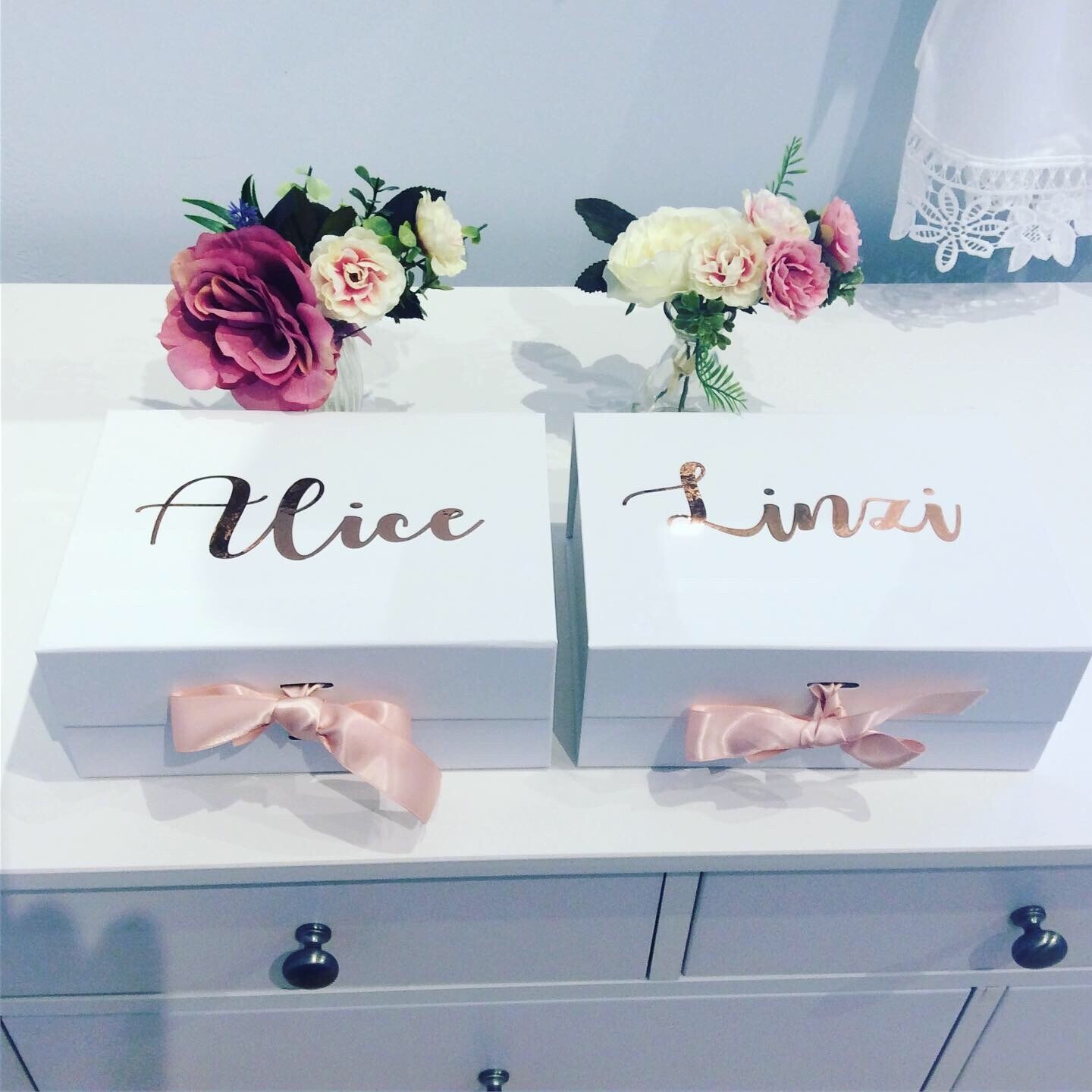 Personalised proposal medium  ribbon box &amp; matching FREE champagne flute