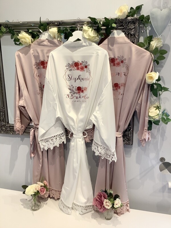 NEW...STEPHANIE satin lace robes