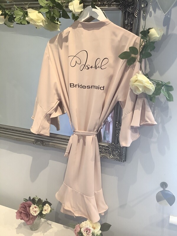 NEW.. Ruffle sleeved matte satin robes OFFER ON