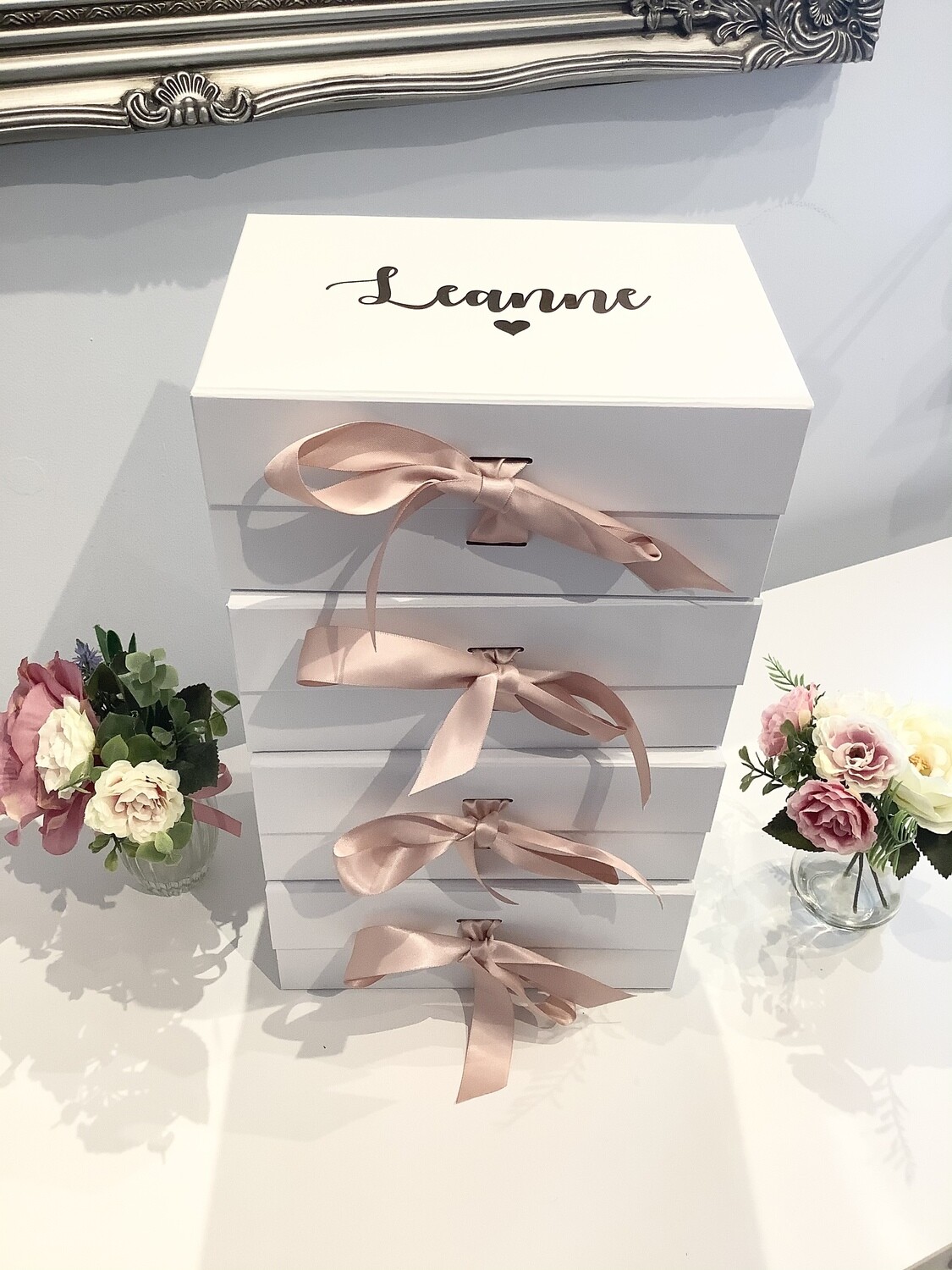 Personalised proposal medium  ribbon box &amp; matching FREE champagne flute