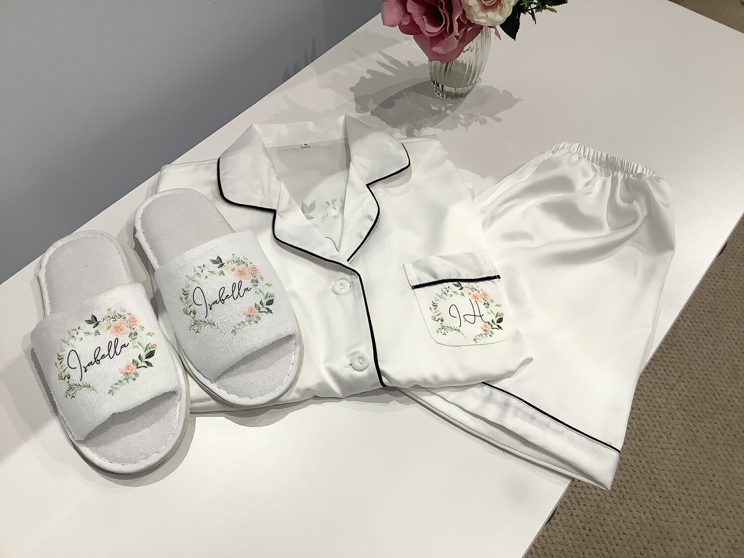 Personalised Children’s matte satin short pjs