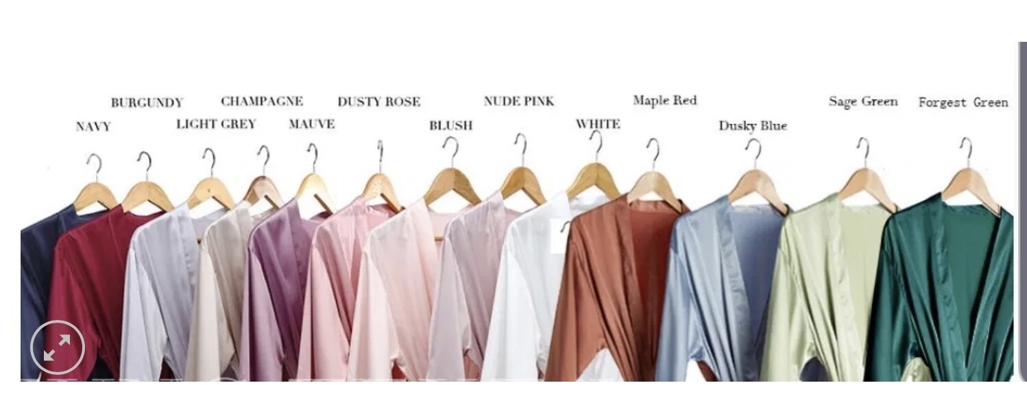 Personalised  glitter/ foil  matte satin lace edged robes