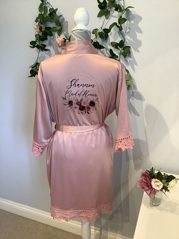CHRISTINA Dusty pink robes with floral design