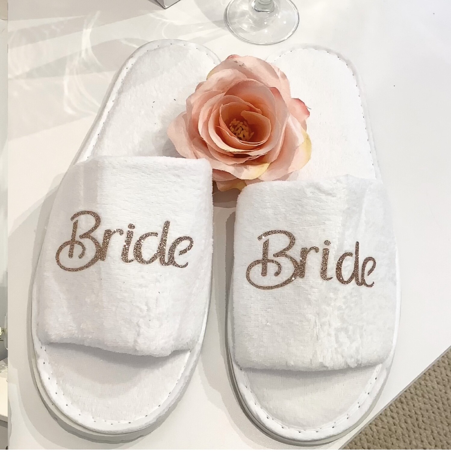 Personalised  glitter/ foil  matte satin lace edged robes