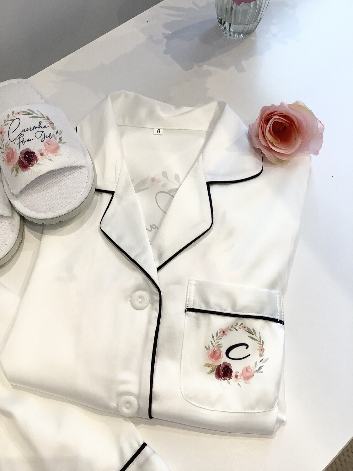 Personalised Children’s matte satin short pjs