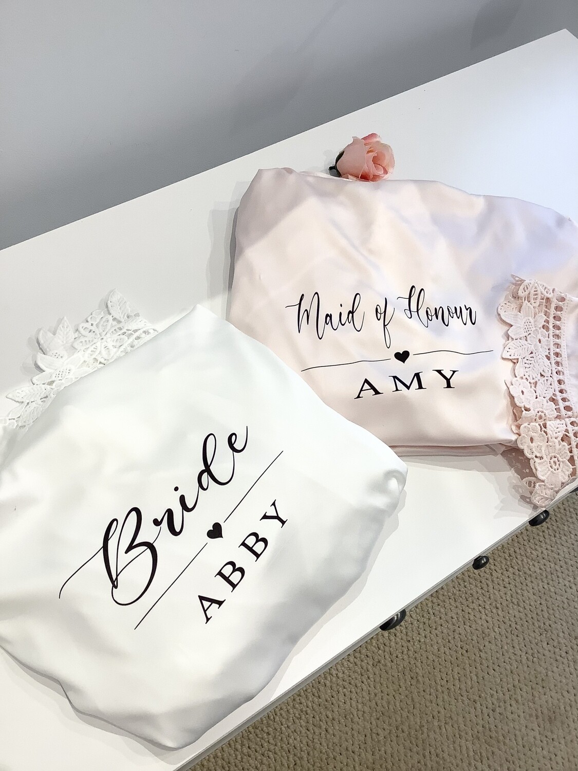 CLARA personalised bridesmaid satin robes