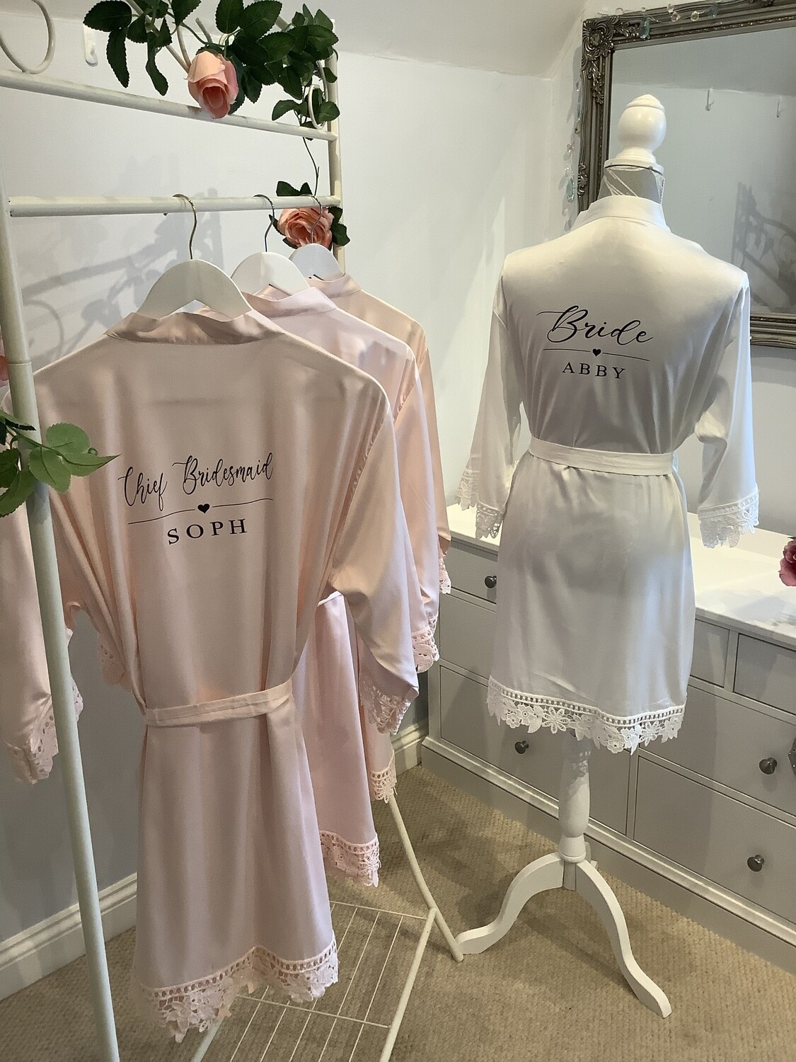 CLARA personalised bridesmaid satin robes