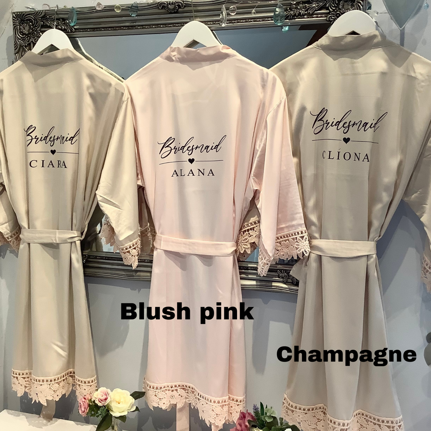 CLARA personalised bridesmaid satin robes