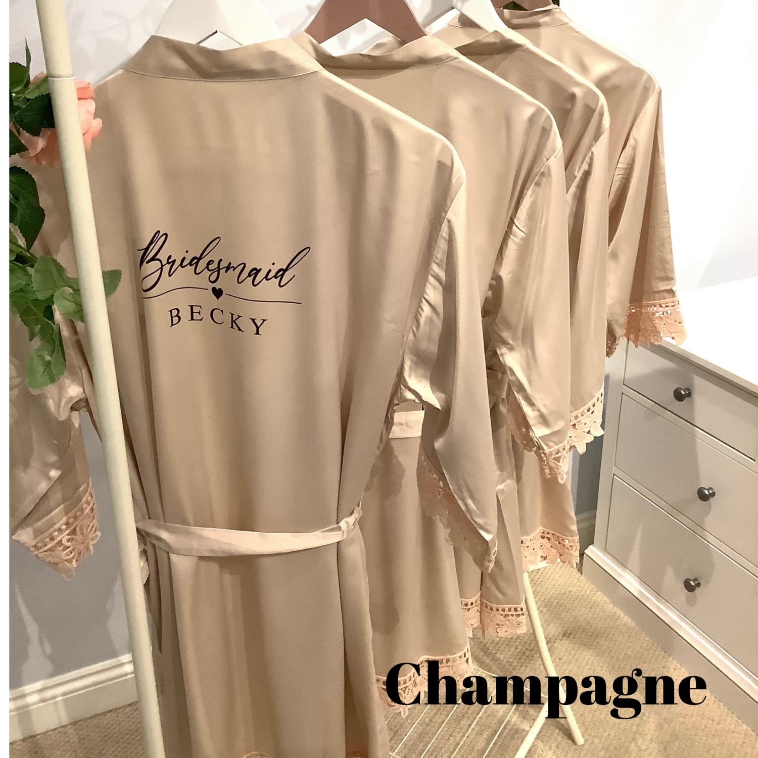 CLARA personalised bridesmaid satin robes