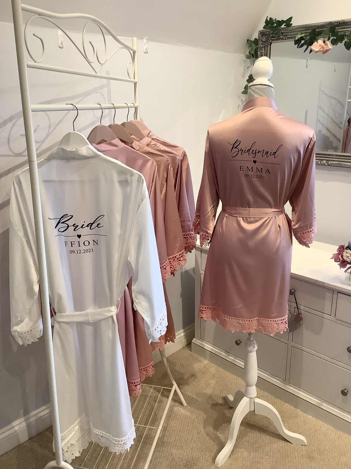 CLARA personalised bridesmaid satin robes