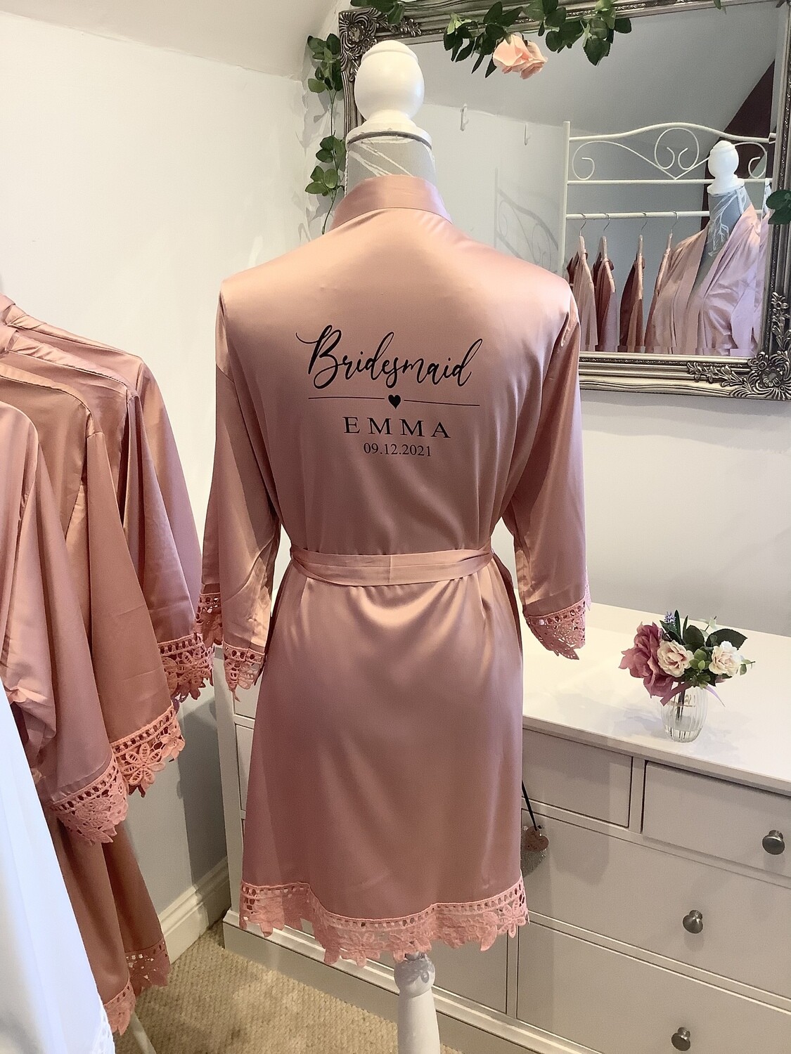 CLARA personalised bridesmaid satin robes