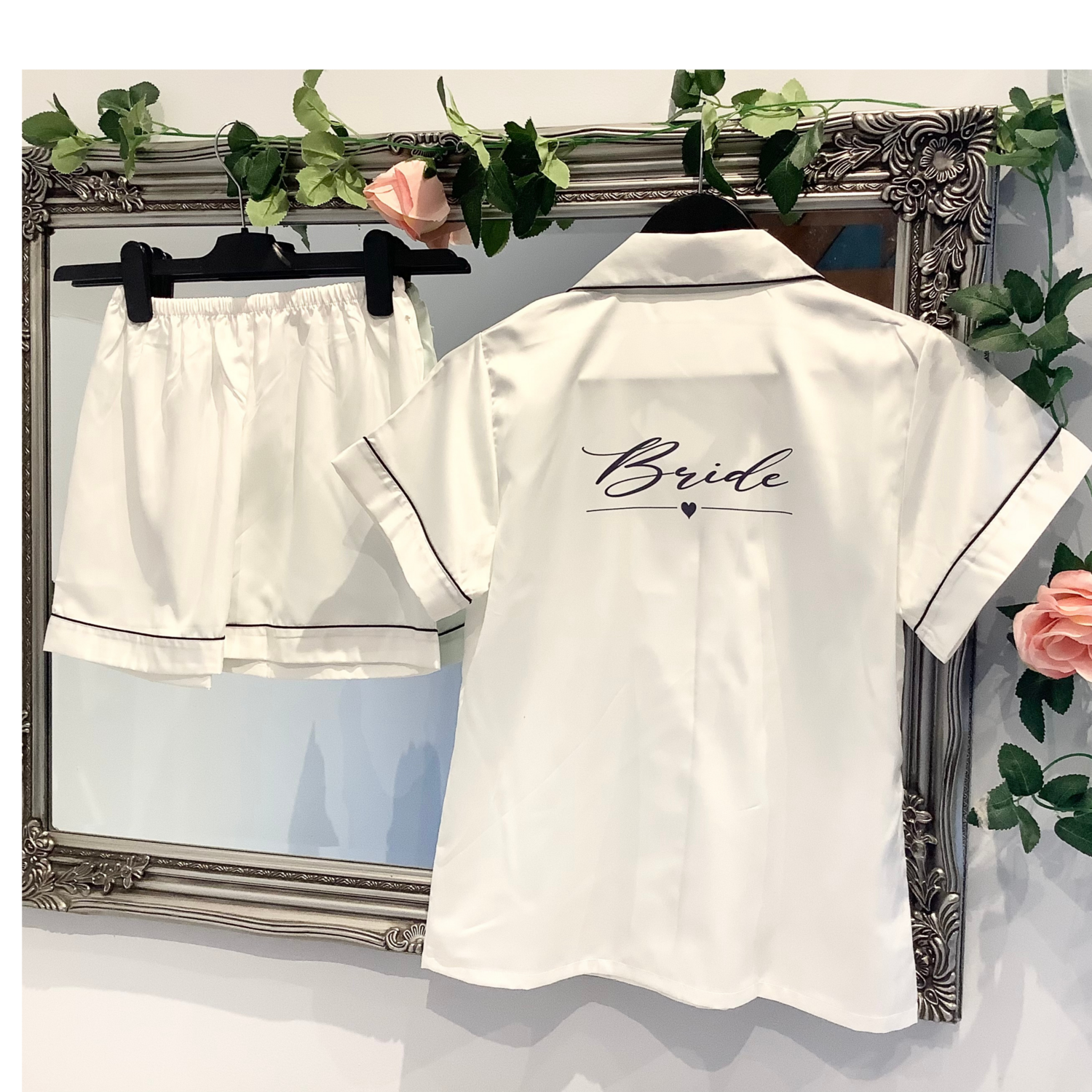 Personalised  satin short pyjamas EMILY