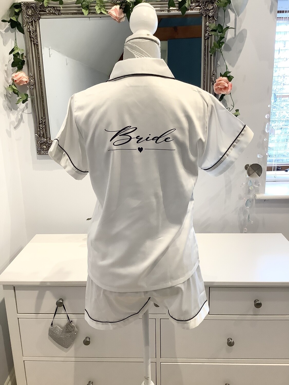 Personalised  satin short pyjamas EMILY