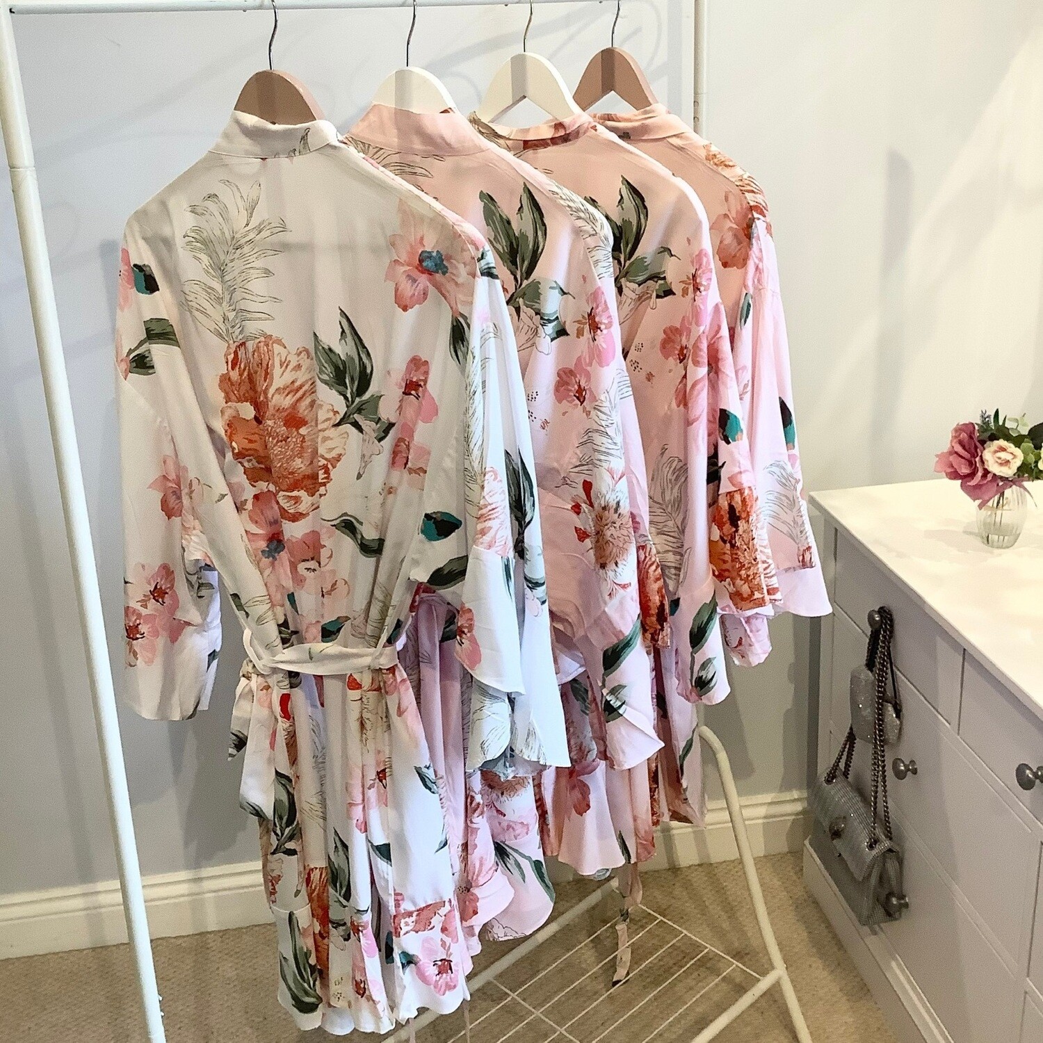 Floral cotton bridal robes EVA