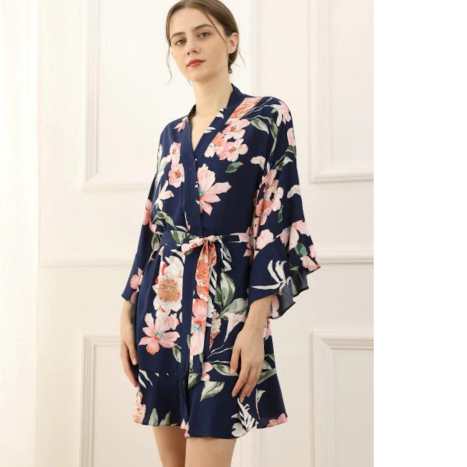 Floral cotton bridal robes EVA
