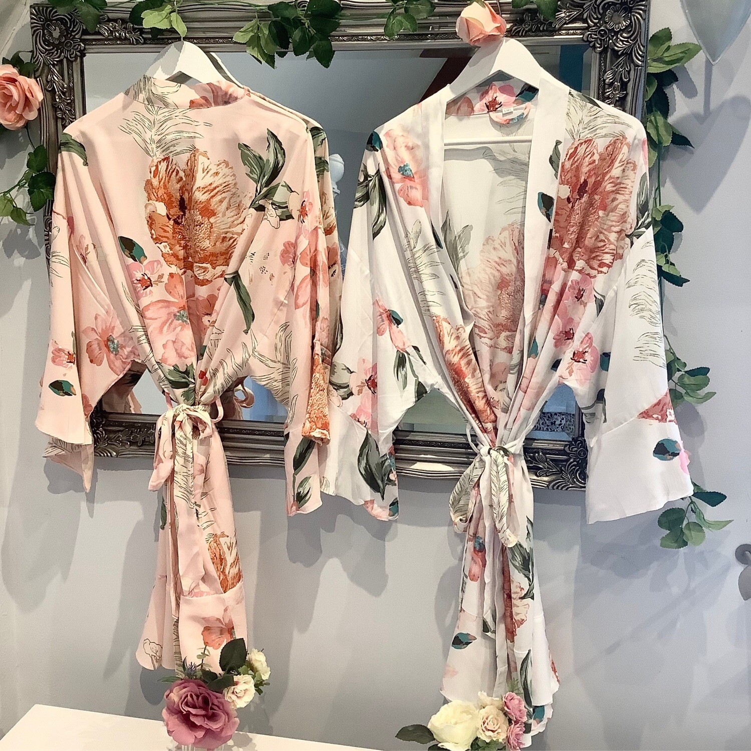 Floral cotton bridal robes EVA
