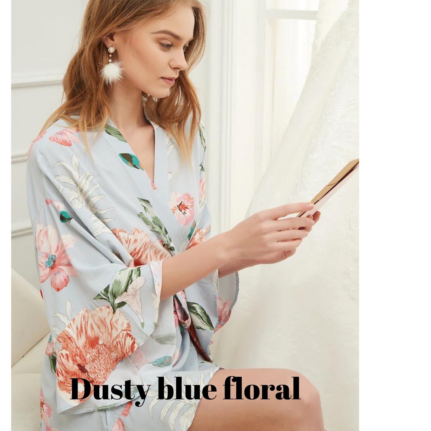Floral cotton bridal robes EVA